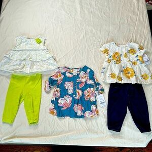 NEW WITH TAGS! Carter’s bundle of baby girl size 6 months 2 outfits and 1 shirt